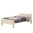 Ver imagem 2 de Cama Solteiro Simba Areia Fosco com Pés Madeira Natural - Reller Móveis Areia Fosco