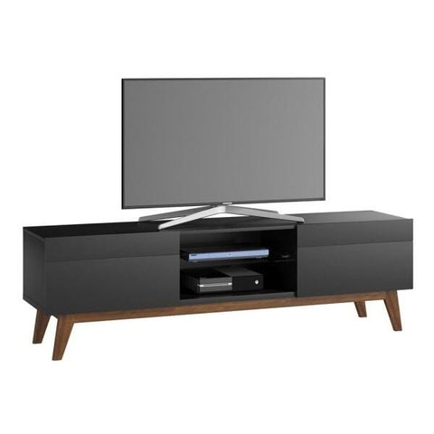Rack Classic Imcal com 2 Gavetas 180cm Preto Fosco - 11847