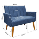Ver imagem 3 de Conjunto Namoradeira + 2 Poltronas Decorativas Nina Resistente Bouclé:Azul Marinho