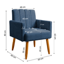 Ver imagem 4 de Conjunto Namoradeira + 2 Poltronas Decorativas Nina Resistente Bouclé:Azul Marinho