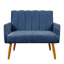 Ver imagem 5 de Conjunto Namoradeira + 2 Poltronas Decorativas Nina Resistente Bouclé:Azul Marinho