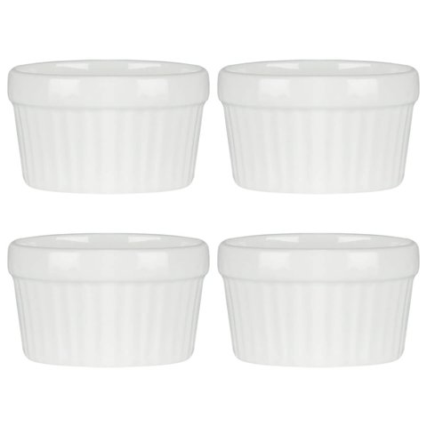 4 Ramekin de Porcelana Classic Branco 6cm x 4cm Lyor