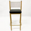Ver imagem 3 de Banqueta Empilhável Alta para Bar cor Dourado Fosco assento preto Conjunto 3 unidades
