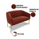 Ver imagem 2 de Sofá Namoradeira e Poltrona Pé Ferro Dourado Stella Bouclê D03 - D'Rossi