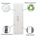 Ver imagem 3 de Armário Multiuso Lavanderia 2 Portas 1,78m Lumina Branco