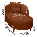 Ver imagem 4 de Banqueta Sofá Recamier Divã Siena Recepção e Clínica Bouclê:terracota