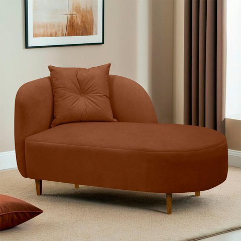 Banqueta Sofá Recamier Divã Siena Recepção e Clínica Bouclê:terracota