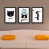 Quadros decoração Gato pet lindos C/moldura e vidro lindos - 1