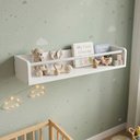 Ver imagem 5 de Nicho Prateleira Parede Mdf 62cm Porta Livros Infantil Bebê Quarto Brinquedos Decorativo - Branco