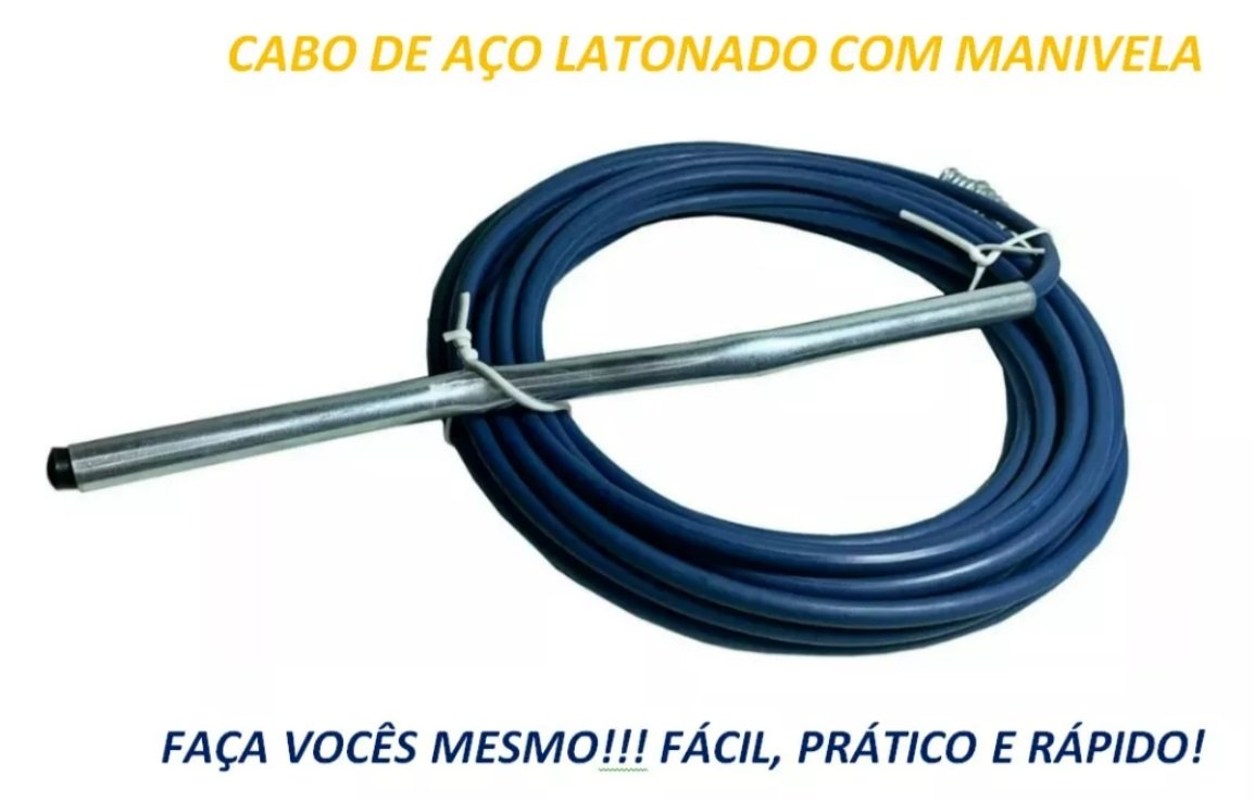 Desentupidor Manual com Manivel de Aluminio e Cabo de Aço com 10 Metros para Sanitarios Ralos Pias - 2