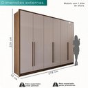 Ver imagem 3 de Guarda-Roupa Moscou Plus 6 Portas 6 Gavetas MDF Valverde