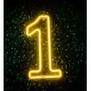 Ver imagem 1 de Luminária de Parede Numero 1 Led Neon Branco Quente 26 Cm 3d Gold Print