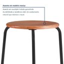 Ver imagem 5 de Kit 4 Banquetas para Cozinha com Base de Aço Cumbuca Preto/Nature