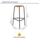 Ver imagem 3 de Kit 4 Banquetas para Cozinha com Base de Aço Cumbuca Preto/Nature