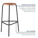 Ver imagem 7 de Kit 4 Banquetas para Cozinha com Base de Aço Cumbuca Preto/Nature