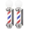 2 Barber Pole Poste Barbearia Giratório Iluminado 75cm com Globo Barbeiro Colorido Megan Cb75 - 110v - 1