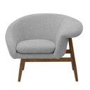Ver imagem 3 de Poltrona Decorativa Yumi Base Madeira Braço Esquerdo Bouclé Cinza Claro - Nexta Casa
