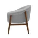 Ver imagem 4 de Poltrona Decorativa Yumi Base Madeira Braço Esquerdo Bouclé Cinza Claro - Nexta Casa