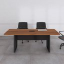 Ver imagem 4 de Mesa de Reunião Retangular Start Pé Quadro MDP 200cm Marrom-Preto Gebb Work