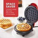 Ver imagem 5 de Elite Gourmet Mini Waffle Maker 4,5” Antiaderente, Design Compacto (vermelho)