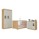 Ver imagem 1 de Quarto de Bebê Completo com Berço Americano 3 em 1 Teddy Multimóveis Mp4652 Madeirado/off White