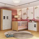 Ver imagem 2 de Quarto de Bebê Completo com Berço Americano 3 em 1 Teddy Multimóveis Mp4652 Madeirado/off White
