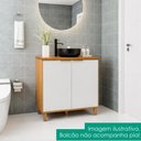 Ver imagem 5 de Balcao com Tampo Banheiro 2 Portas 80 cm MDF Bari Freijo Off Acetinado Poliman