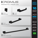 Ver imagem 2 de Kit Banheiro 4 Peças Inox Preto Fosco - Kromus Kitrt4b