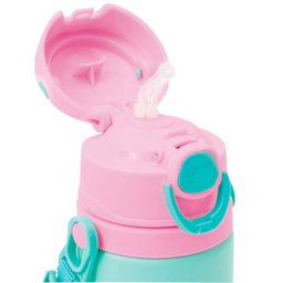 Garrafinha Aluminio com Canudo Animal Fun Girafa 400ml Buba - 3