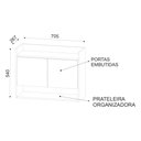 Ver imagem 2 de Armário Aéreo Cecília 2 Portas e 1 Nicho Branco Maderatto Móveis