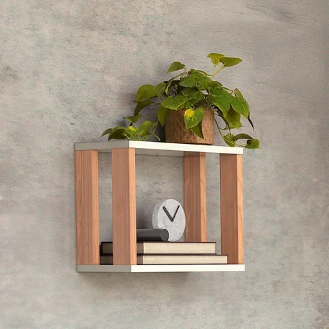 Nicho Industrial Mdf 30cm Off White/freijó F27