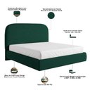 Ver imagem 5 de Cama Casal Flutuante com Cabeceira 140cm Aura W01 Bouclê Verde - Lyam Decor