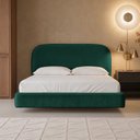 Ver imagem 3 de Cama Casal Flutuante com Cabeceira 140cm Aura W01 Bouclê Verde - Lyam Decor