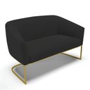 Ver imagem 1 de Sofá Namoradeira 2 Lugares Base Industrial Dourado Stella Veludo D03 - D’Rossi Preto