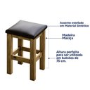 Ver imagem 4 de Banquinho Baixo de Madeira Maciça Imbuia com Assento Estofado Preto