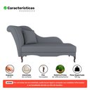 Ver imagem 3 de Divã Recamier Chaise Longue Valentina Clássico com Pés de Madeira Suede Cinza - Abmaza