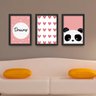 Quadros decorativos Quarto Bebê infantil Rosa 30x40 vidro - 1