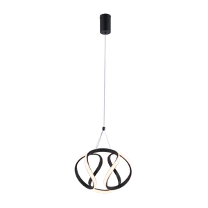 Pendente Led 20cm 39w 2730lm 3000k Bivolt Metal Preto e Silicone