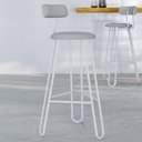 Ver imagem 2 de Banqueta Alta Bar Cozinha Sala de Jantar Áris C01 Branco Courino Off White - Lyam Decor
