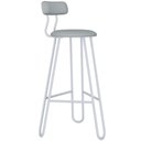 Ver imagem 1 de Banqueta Alta Bar Cozinha Sala de Jantar Áris C01 Branco Courino Off White - Lyam Decor