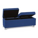 Ver imagem 1 de Recamier com Rodinhas Madri 1,20m Suede Azul Marinho - Inova Decorações