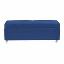 Ver imagem 2 de Recamier com Rodinhas Madri 1,20m Suede Azul Marinho - Inova Decorações