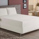Ver imagem 2 de Jogo de Cama King Nobre 3 Peças Luva de Box 55cm de Altura Malha 100% Algodão - Palha