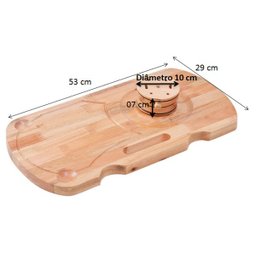 Tabua Para Churrasco Porta Espeto Madeira 53X25 Cm - 2