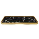 Ver imagem 1 de Bandeja Decorativa Multiuso Fwb Retangular: Preto C/ Dourado