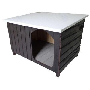 Casinha Cachorro 1 Água Em Madeira - Média - Tabaco