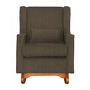 Ver imagem 2 de Poltrona Decorativa Aurora Balanço Vovo Linho Marrom - Fm