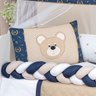 Kit Protetor Berço Trança Urso Baby Bege 12 Peças - 6