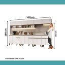 Ver imagem 5 de Cozinha Completa Atlanta 16 Portas 4 Gavetas 330cm Branca Móveis Carraro