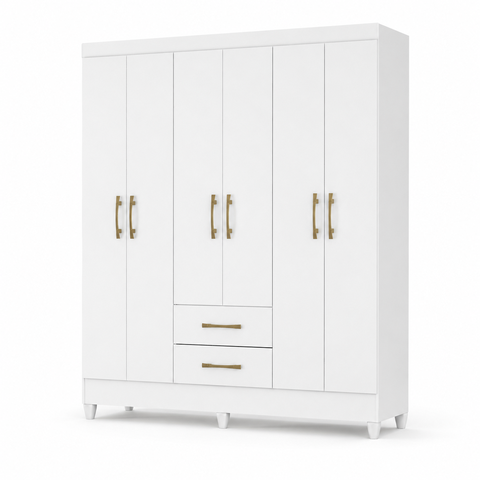 Guarda-Roupa Casal 6 Portas 2 Gavetas Panama Moval
